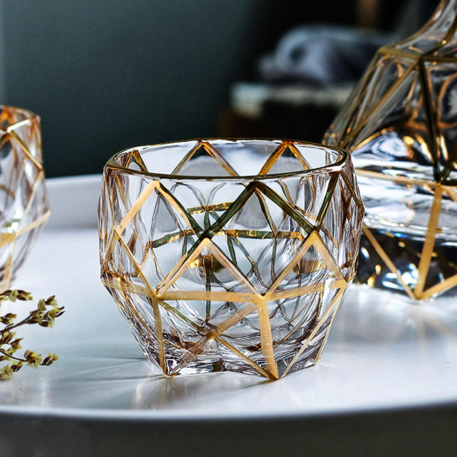 Golden Whiskey Tumblers