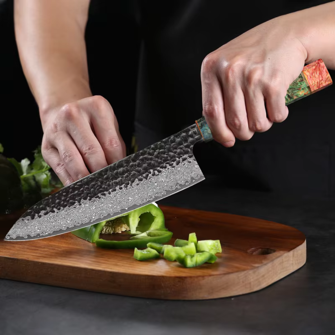 Kazeshimo (風霜) - Japanese Damascus Steel Chef's Knife (8 inch)