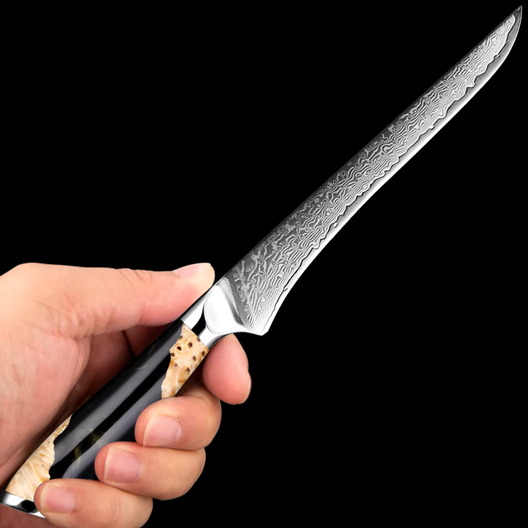 Shirahoshi (白星) - Japanese Damascus 6 inch Boning Knife