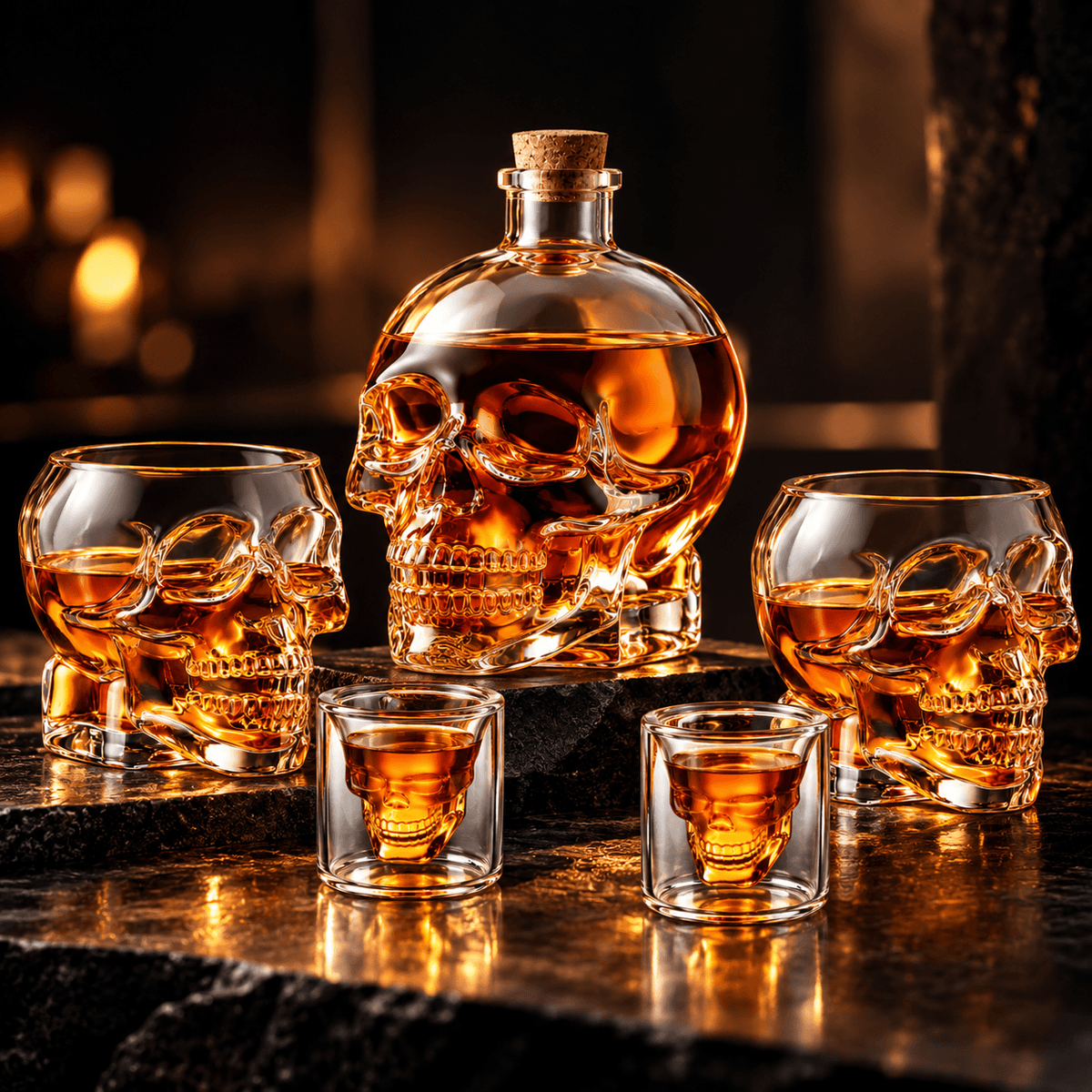 Skull Set – Double Layered Whiskey Glass