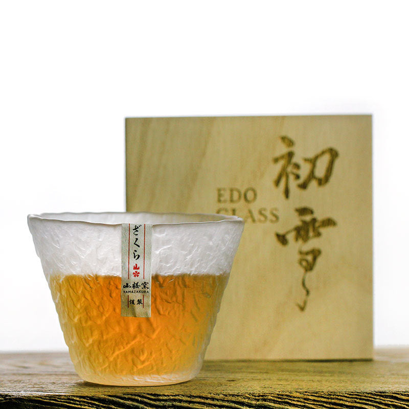 Japanese Whisky Lover's Glass with Wood Base •